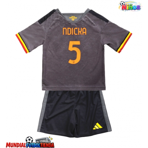 Camiseta AS Roma Evan Ndicka #5 Tercera Equipación Replica 2026-27 para niños mangas cortas (+ Pantalones cortos)
